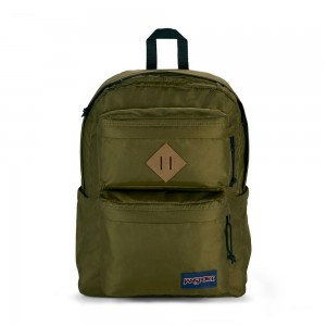 JanSport Double Break Schulrucksäcke Rucksäcke Olivgrün | YCHGT41107