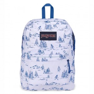 JanSport SuperBreak® Plus Laptop Rucksack Rucksäcke Weiß Blau | SCHVO62005