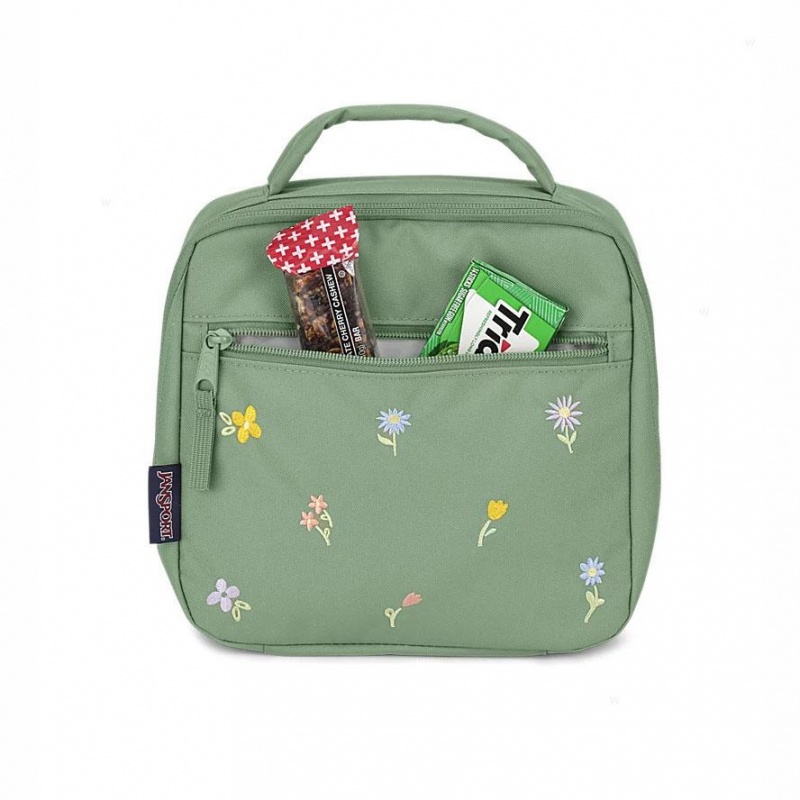 JanSport EMBROIDERED BLOSSOM BUNDLE Laptop Rucksack Rucksäcke Grün | CHICD34398