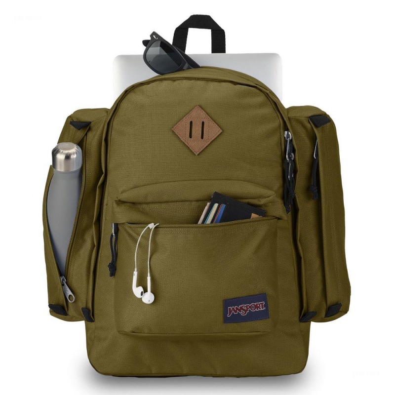 JanSport Field Pack Laptop Rucksack Rucksäcke Olivgrün | UCHTG54569