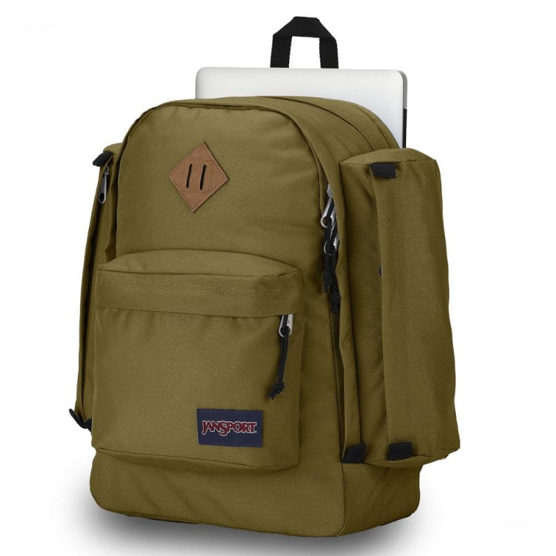 JanSport Field Pack Laptop Rucksack Rucksäcke Olivgrün | UCHTG54569