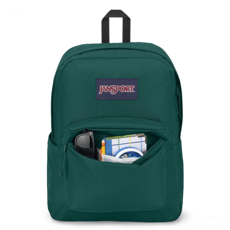 JanSport SuperBreak® Plus Laptop Rucksack Rucksäcke Tiefesgrün | CHJZR81853