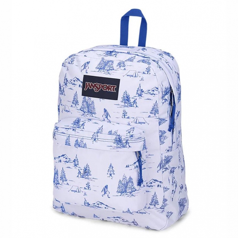 JanSport SuperBreak® Plus Schulrucksäcke Rucksäcke Weiß Blau | FCHHY13923