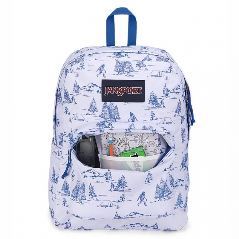 JanSport SuperBreak® Plus Schulrucksäcke Rucksäcke Weiß Blau | FCHHY13923